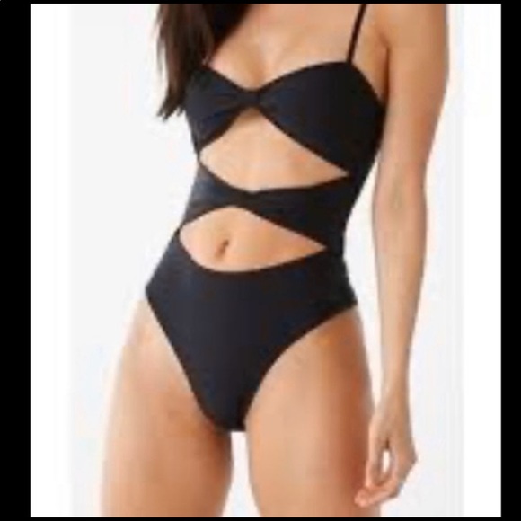 Forever 21 black cutout one piece bikini - Picture 3 of 3